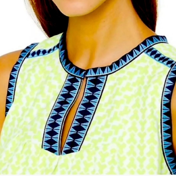 J. Crew Neon yellow Geometric Pattern Shift Dress - Picture 3 of 7